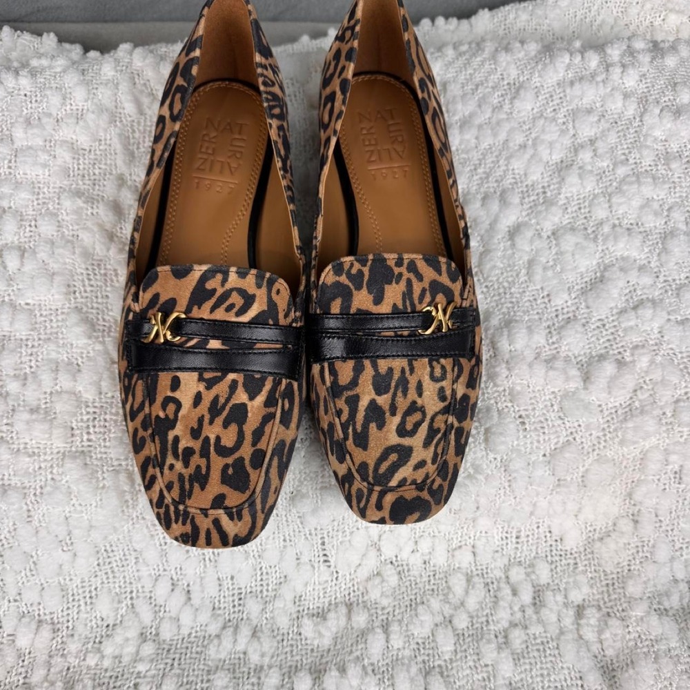 Naturaleza Leopard Print Loafers 7.5 Fits 8 Luxe Slip On Flats Comfort Shoes